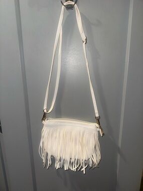 White Fringe Crossbody Bag - Women